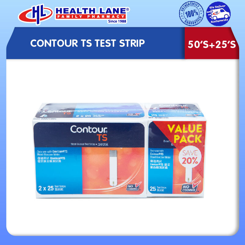 CONTOUR TS TEST STRIP 50'S +25'S 
